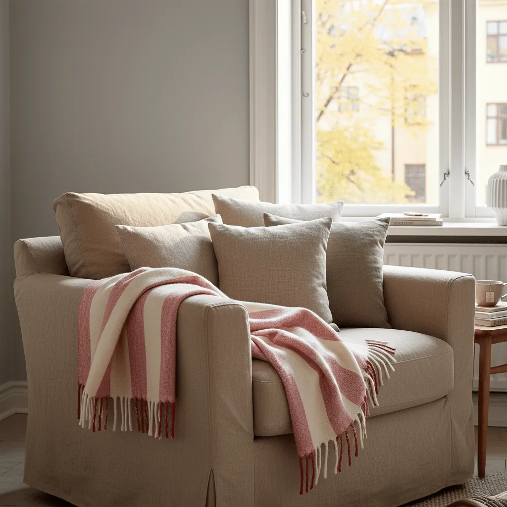 Viltit - Villasekoiteplaid - Beatriz Stripe (punainen/valkoinen)