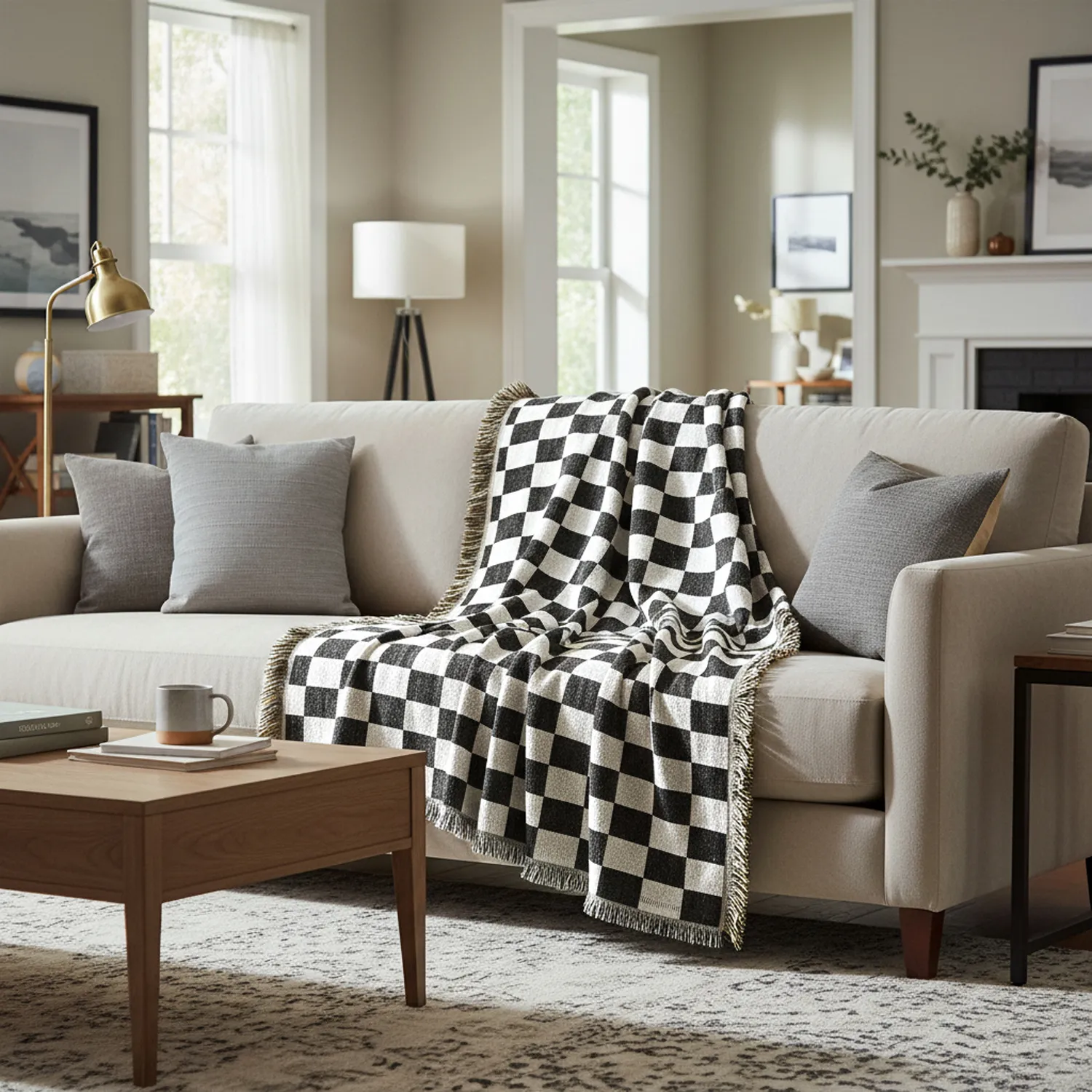Viltit - Wallace Tapestry Blanket (musta/valkoinen)