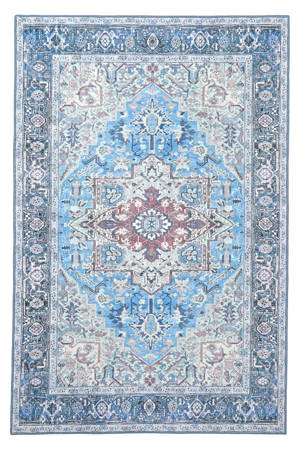 Lattakudottu matto - Birjand (sininen)