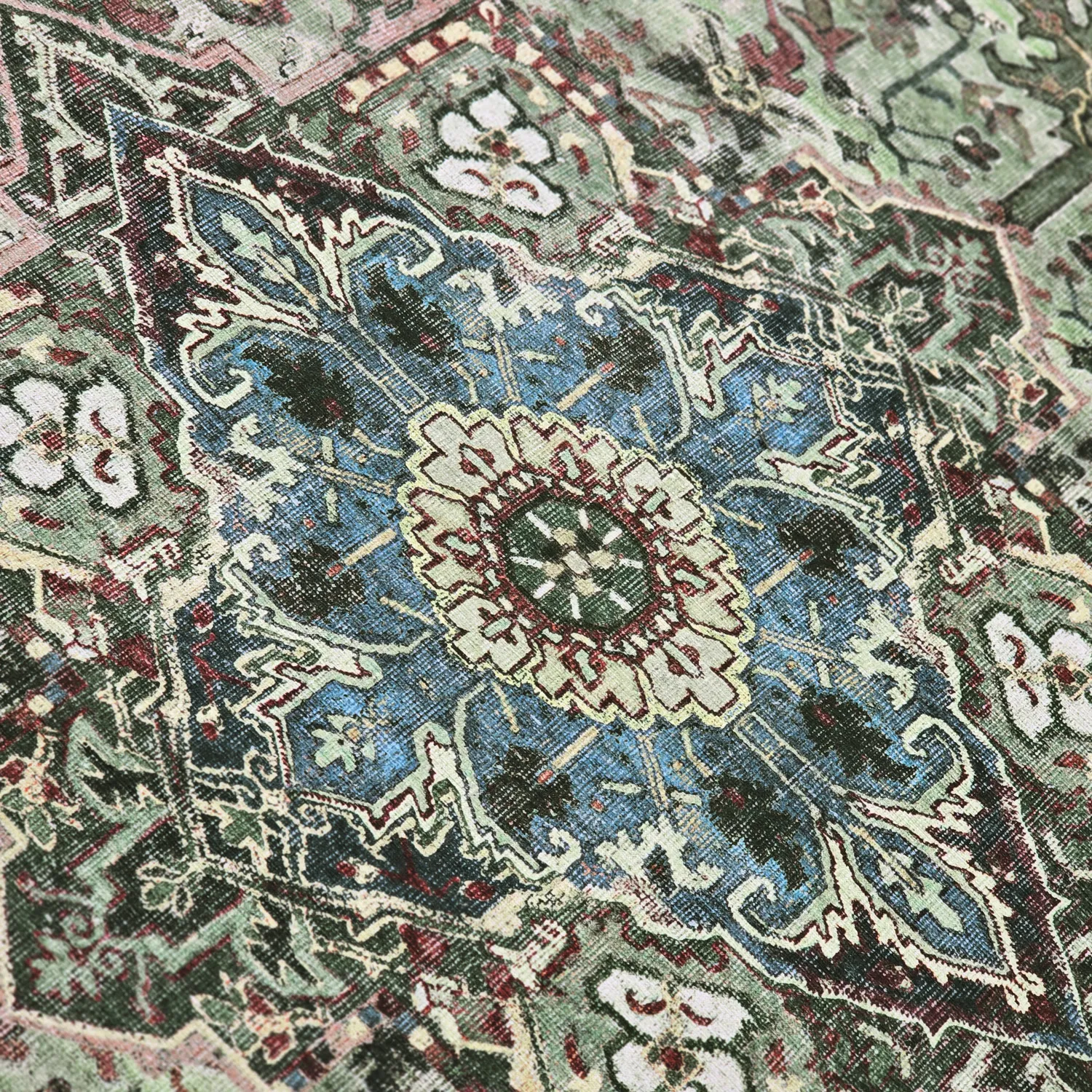 Lattakudottu matto - Birjand (vihreä)