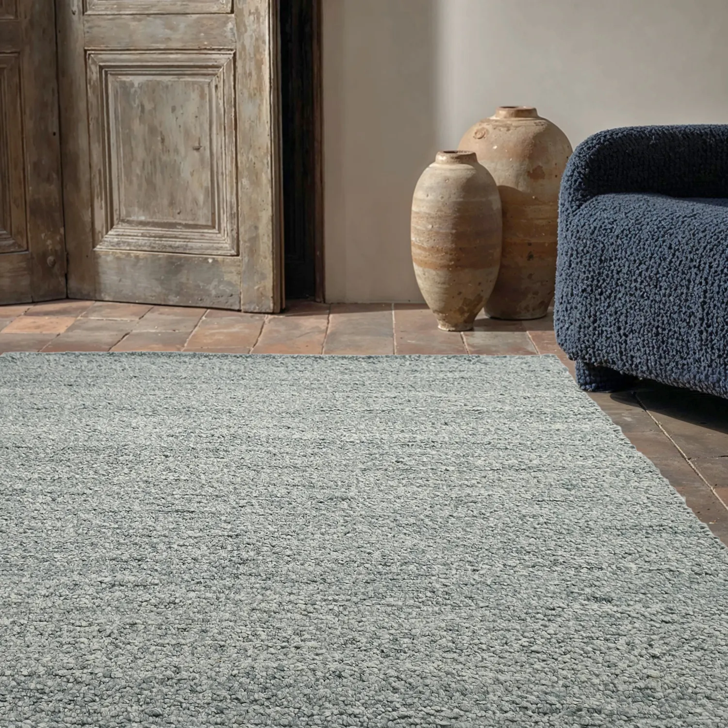 Sisä- ja ulkomatot - Milford Wool Look (vaaleansininen)