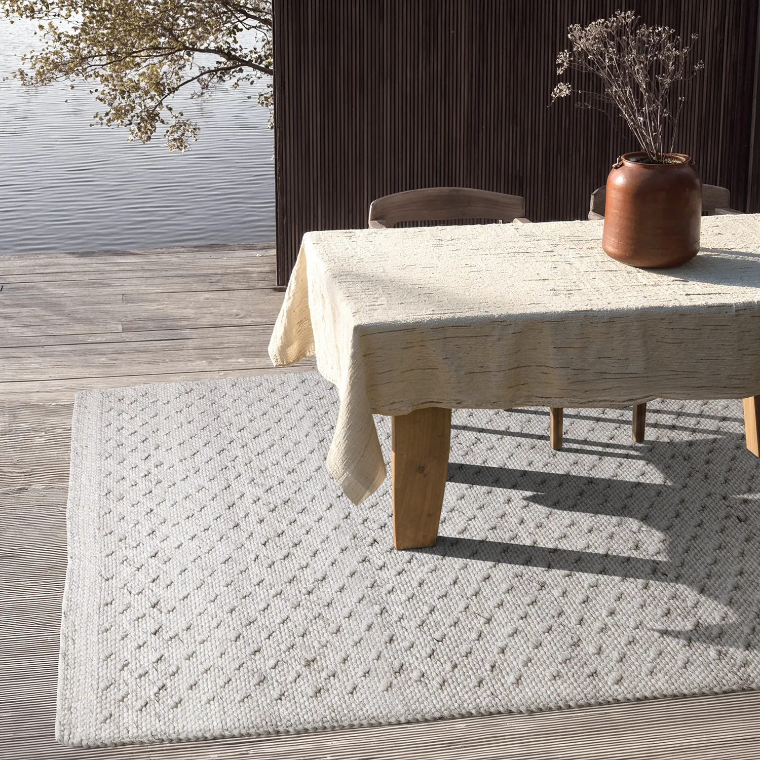 Sisä- ja ulkomatot - Todi Wool Look (harmaa/beige)