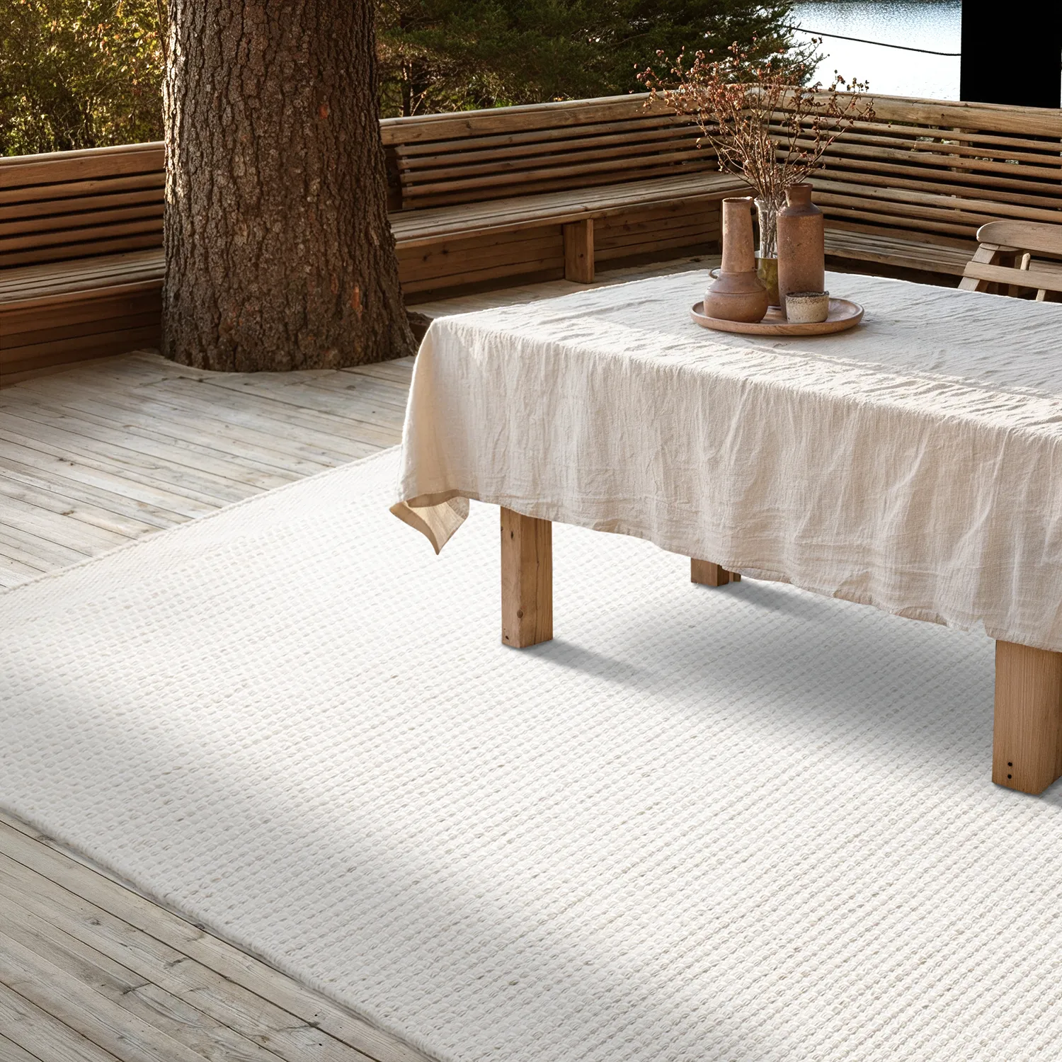 Sisä- ja ulkomatot - Coastal Wool Look (kerma)