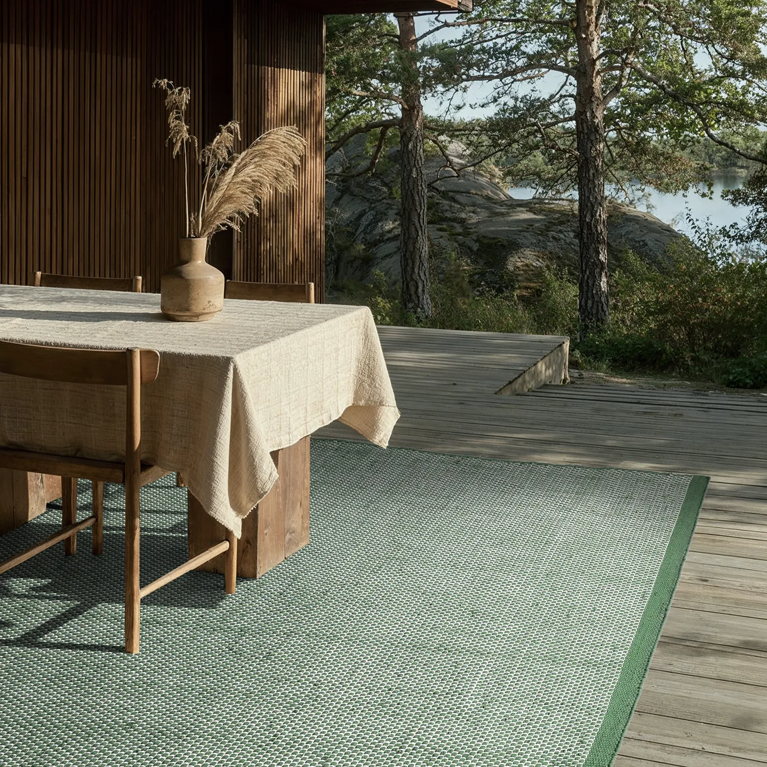 Sisä- ja ulkomatot - Coastal Wool Look (vihreä/valkoinen)