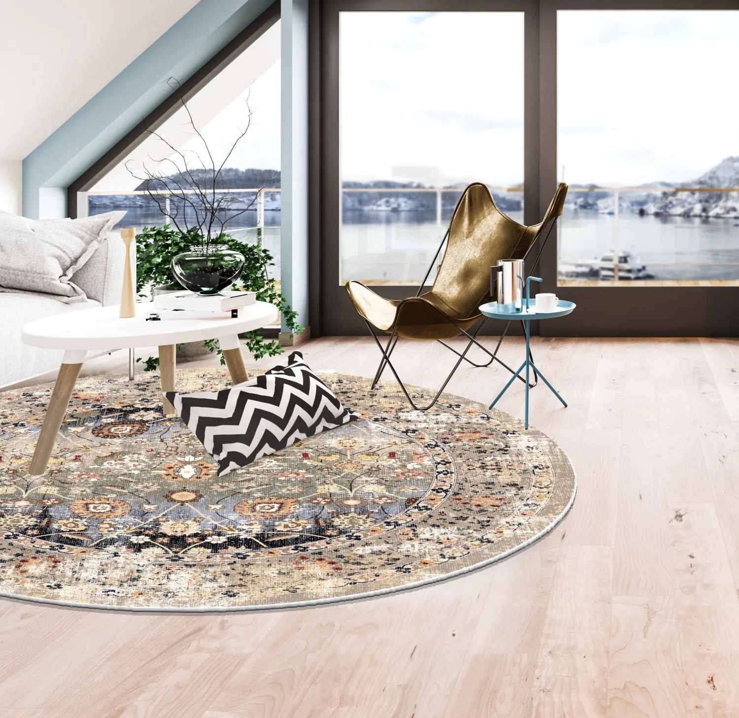 Pyöreät matot - Bouhjar (beige/multi)