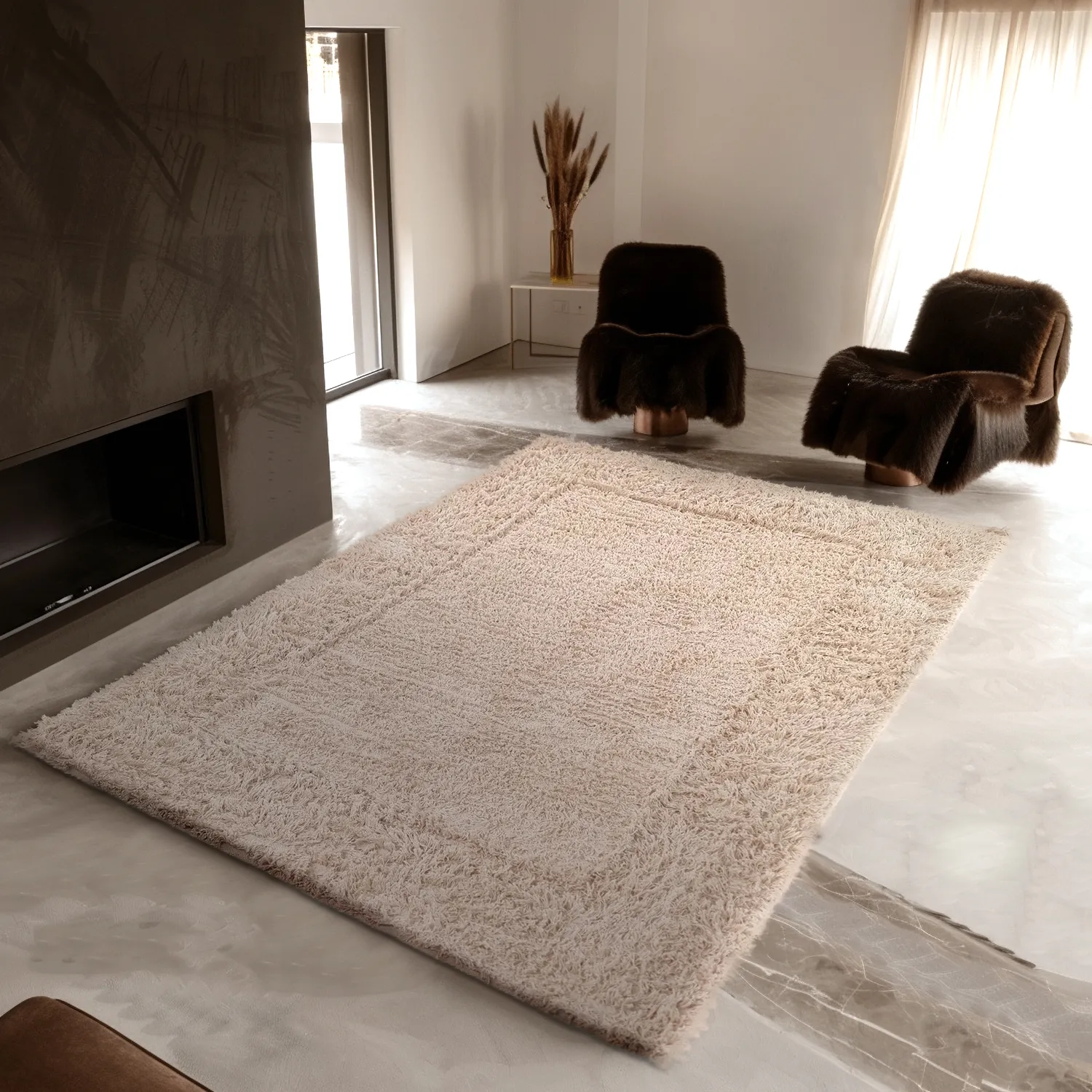 Ryijymatot - Aline Natural Cotton Shaggy (beige)