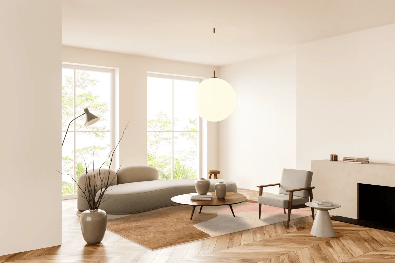 Wilton-matto - Lazio (beige/vaaleanpunainen)