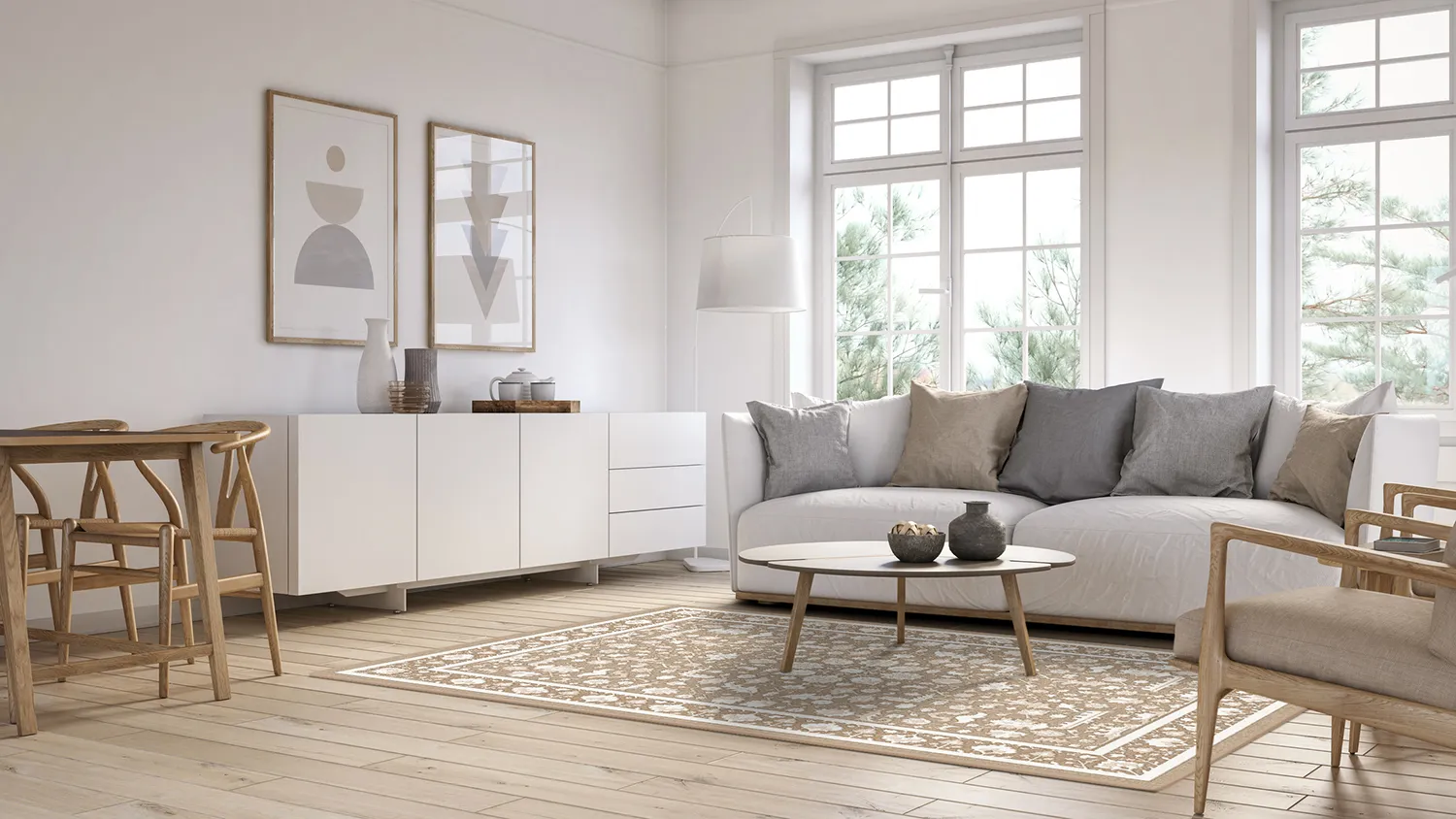 Wilton-matto - Ember (beige/offwhite)