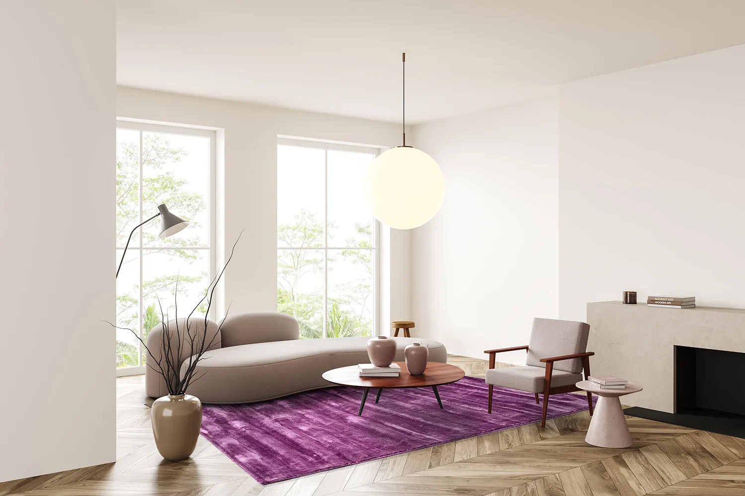 Viskoosi-matto - Jodhpur Special Luxury Edition (violetti)