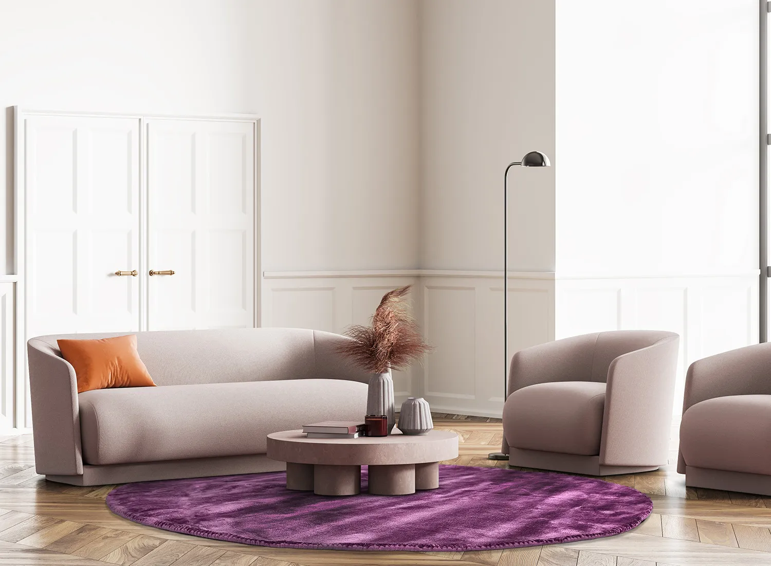 Pyöreä matto - Jodhpur Special Luxury Edition (violetti)