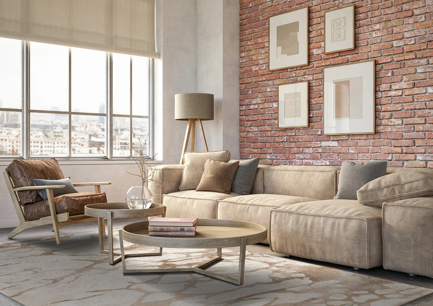 Wilton-matto - Chiara (beige/multi)