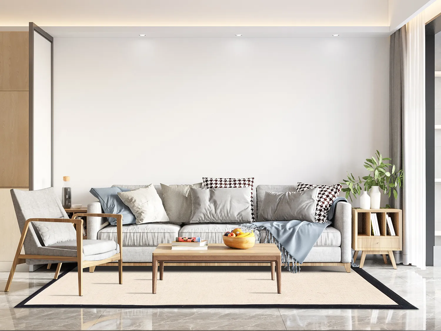 Sisal-matto - Agave (musta/offwhite)