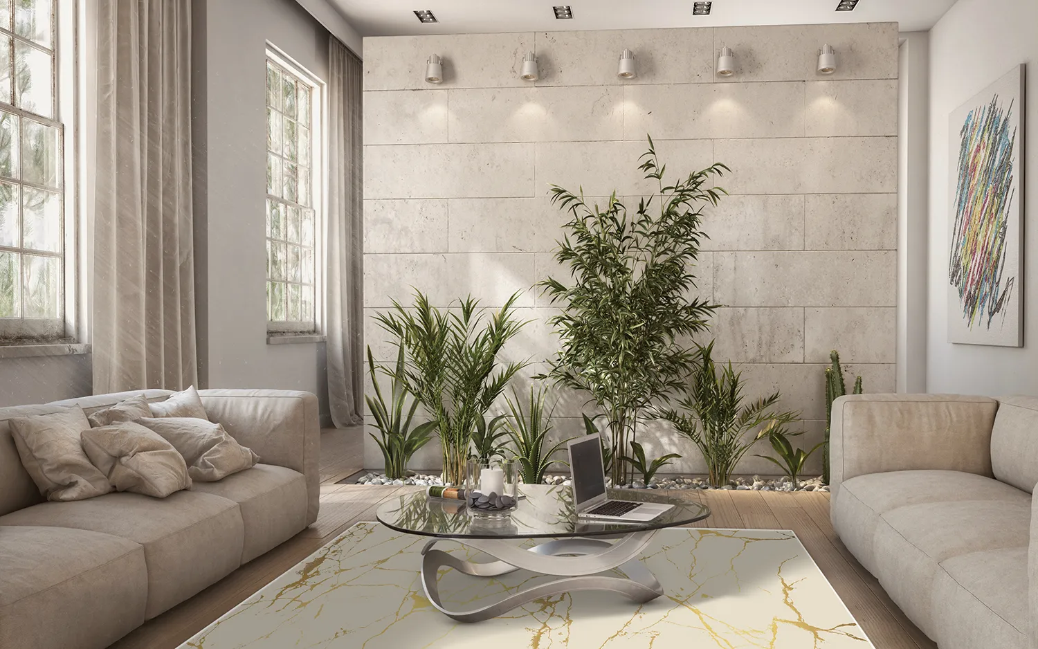 Wilton-matto - Vieste (beige/kulta)