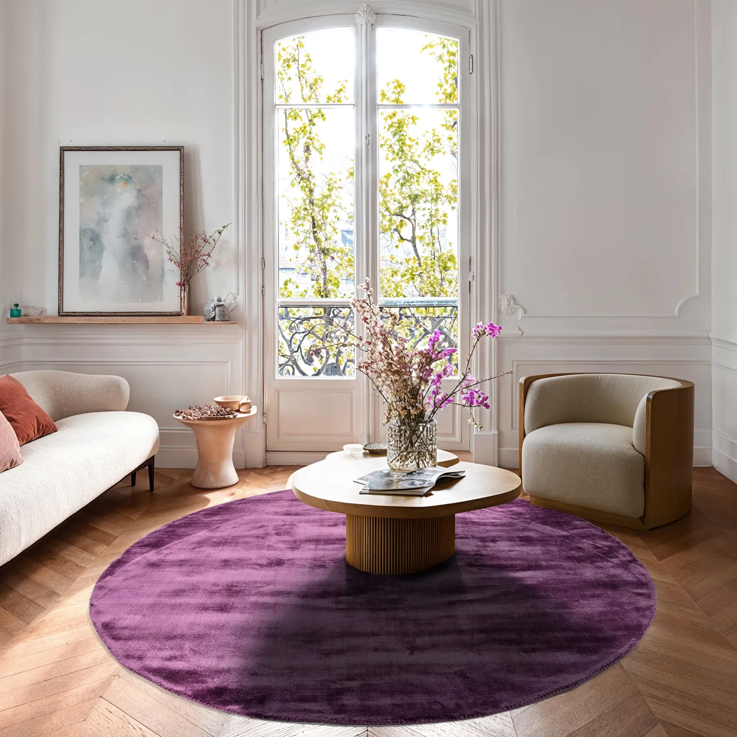 Pyöreä matto - Jodhpur Special Luxury Edition (violetti)