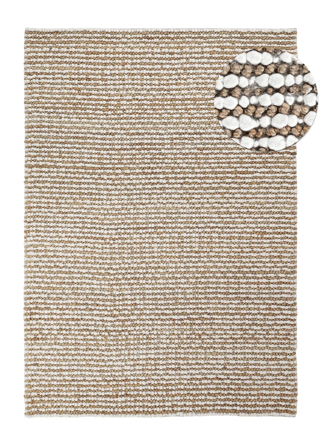 Juutti-matto - Bally Jute/wool Bubble (luonto/valkoinen)