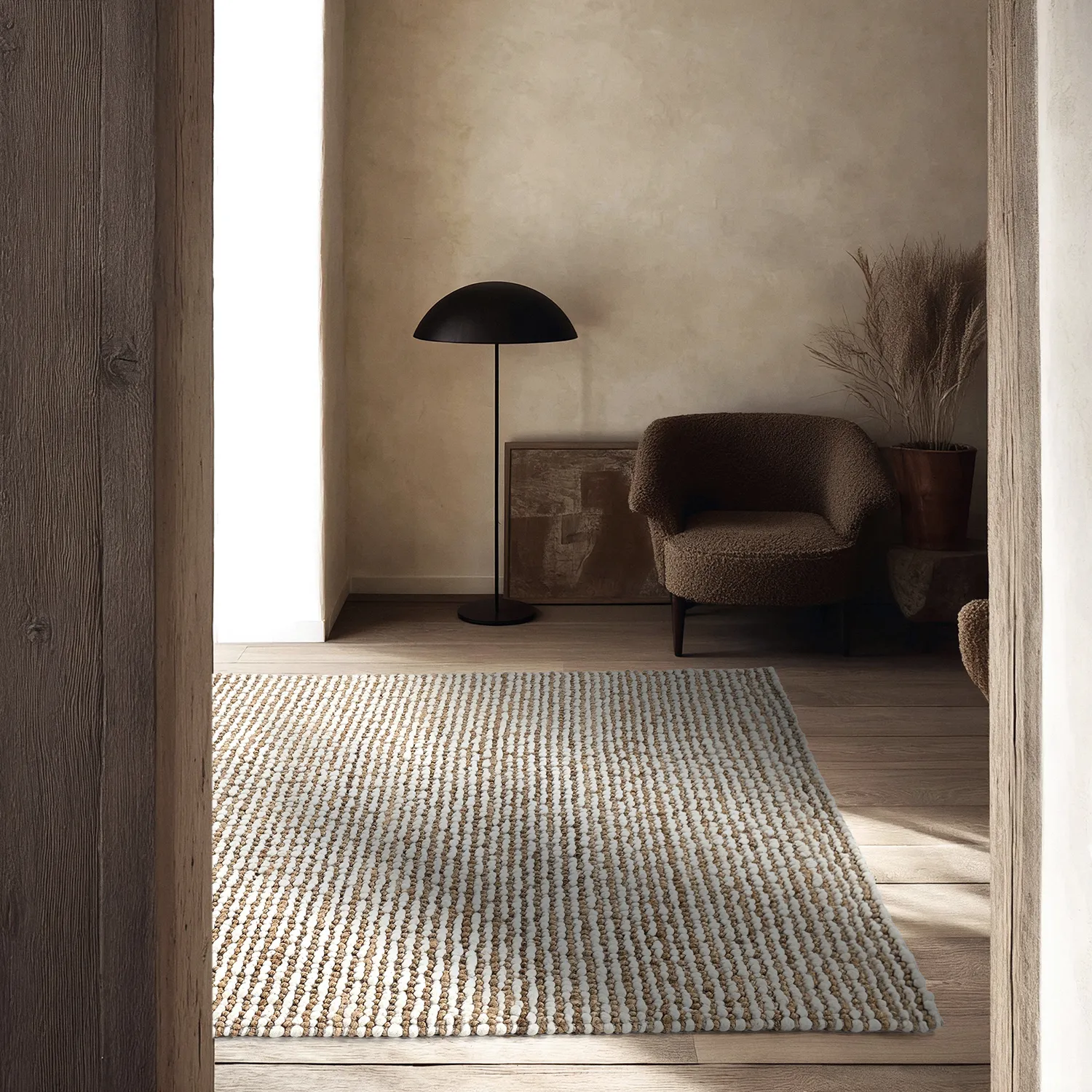 Juutti-matto - Bally Jute/wool Bubble (luonto/valkoinen)