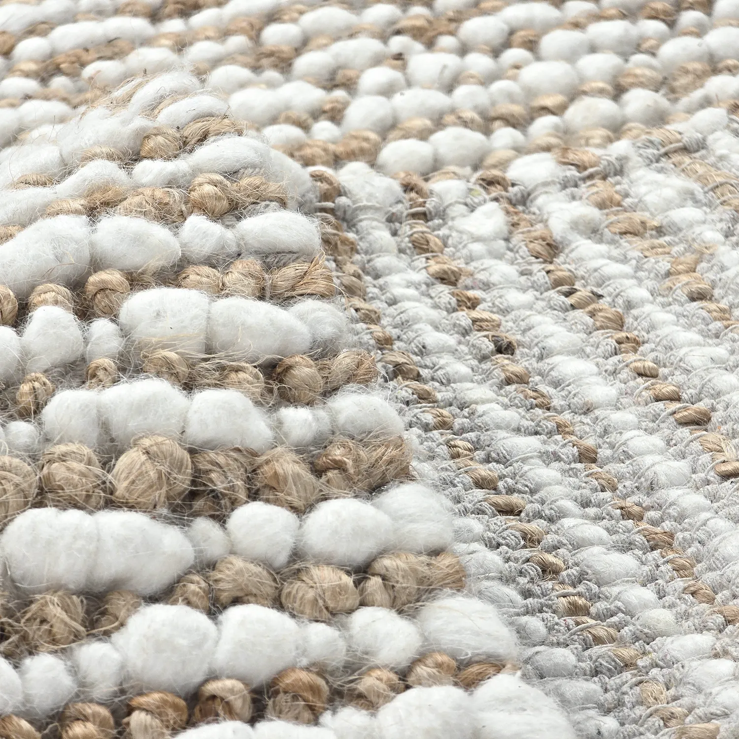 Juutti-matto - Bally Jute/wool Bubble (luonto/valkoinen)
