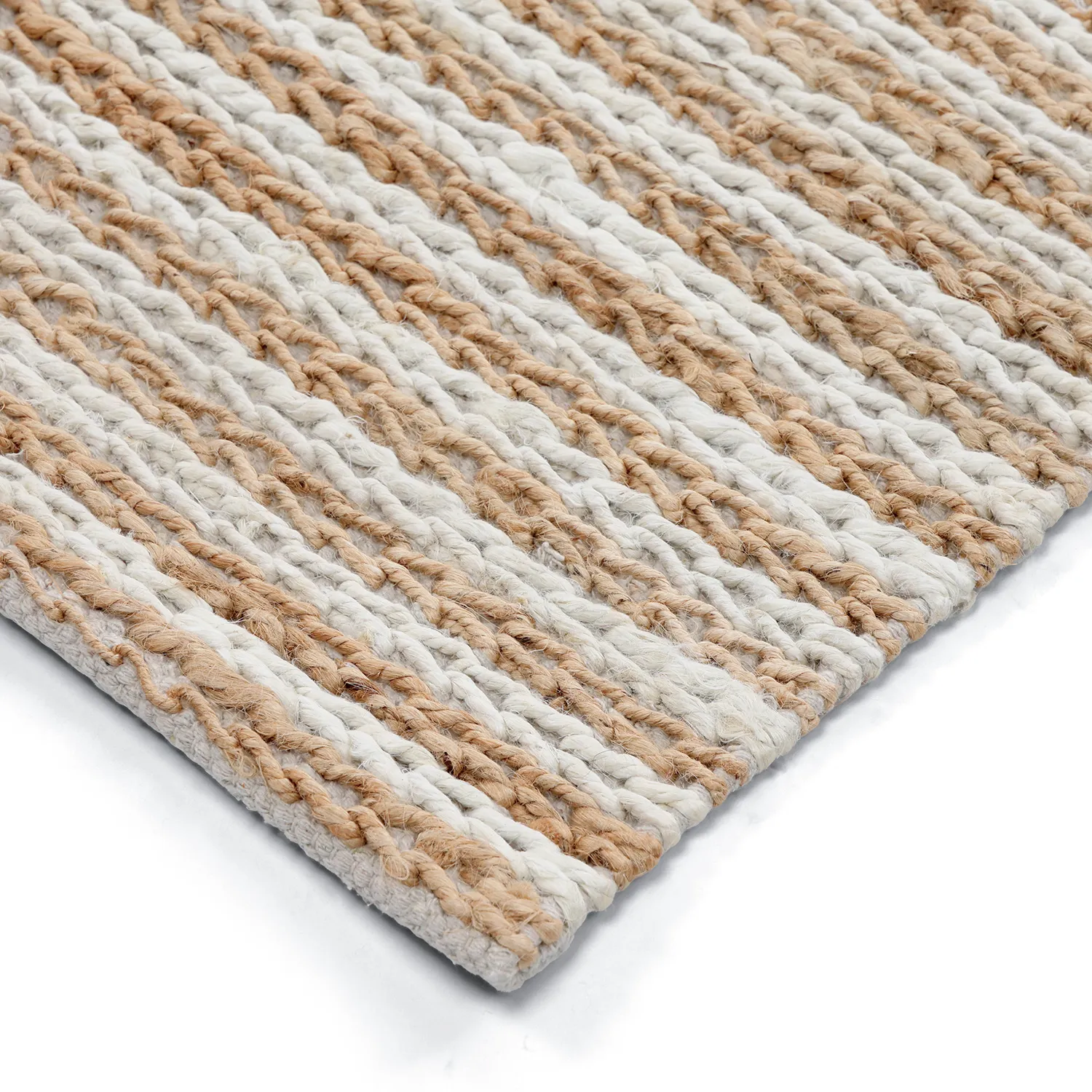 Juutti-matto - Howrah Braided Jute (luonto/valkoinen)