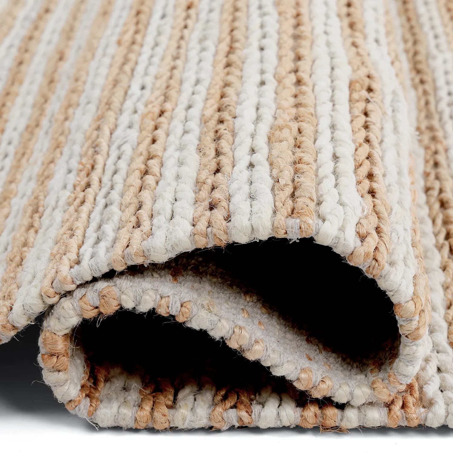 Juutti-matto - Howrah Braided Jute (luonto/valkoinen)