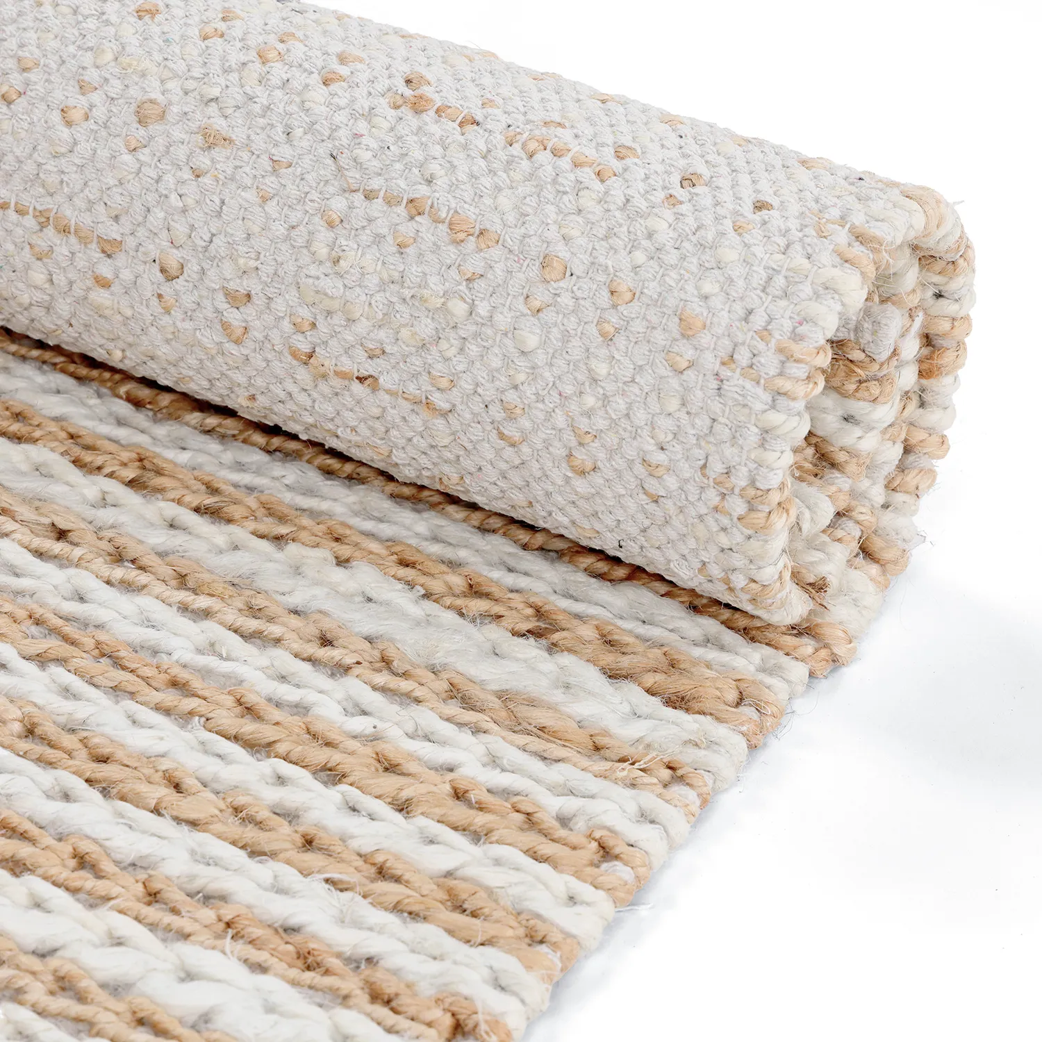 Juutti-matto - Howrah Braided Jute (luonto/valkoinen)