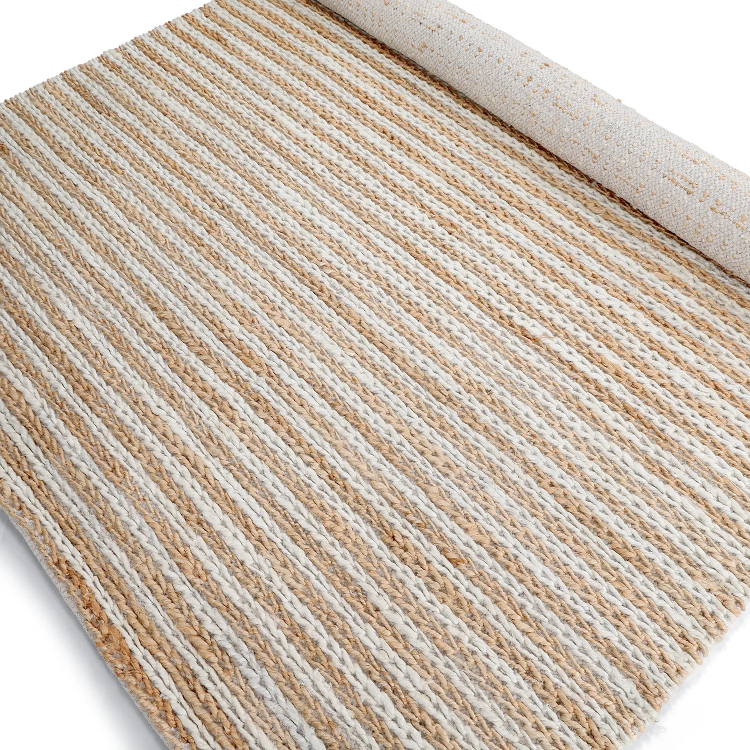 Juutti-matto - Howrah Braided Jute (luonto/valkoinen)