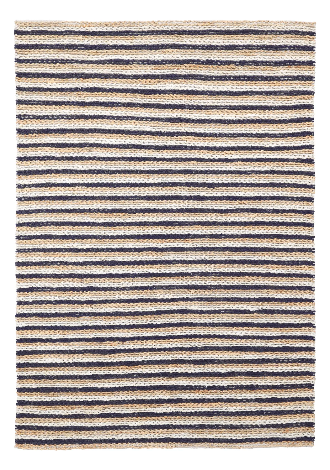 Juutti-matto - Howrah Braided Jute (luonnonvalkoinen/musta)