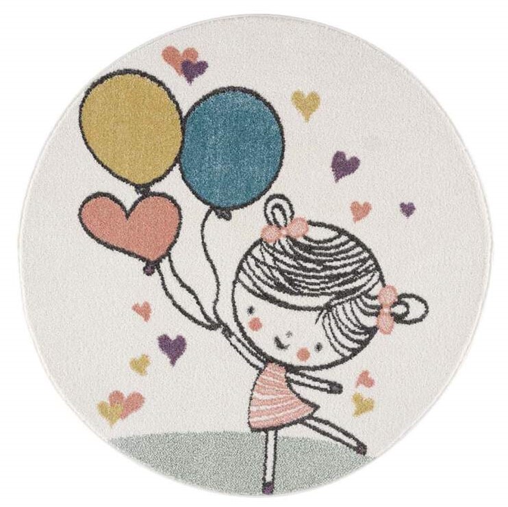 Lastenmatto - Balloon Girl Pyöreä (multi)
