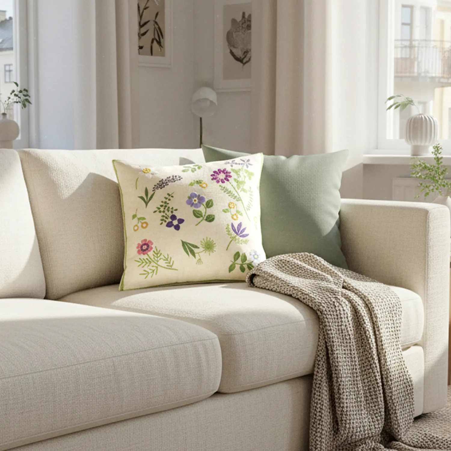 Tyynyliina - Esbo Embroidered Cushion Cover (multi)
