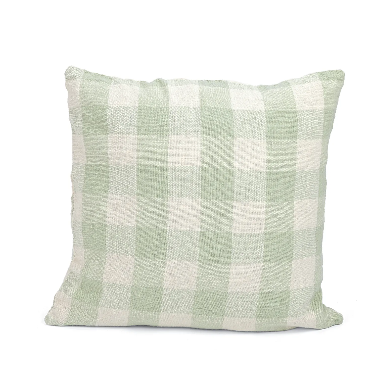 Tyynyliina - Isela check cotton cushion cover (kermanvärinen/vaaleanvihreä)