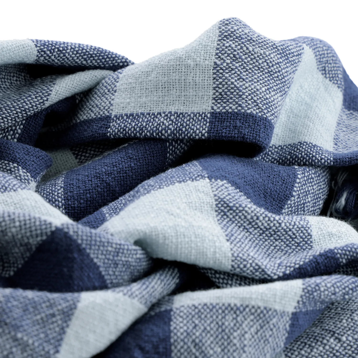 Viltit - Isela check cotton throw (tummansininen/vaaleansininen)