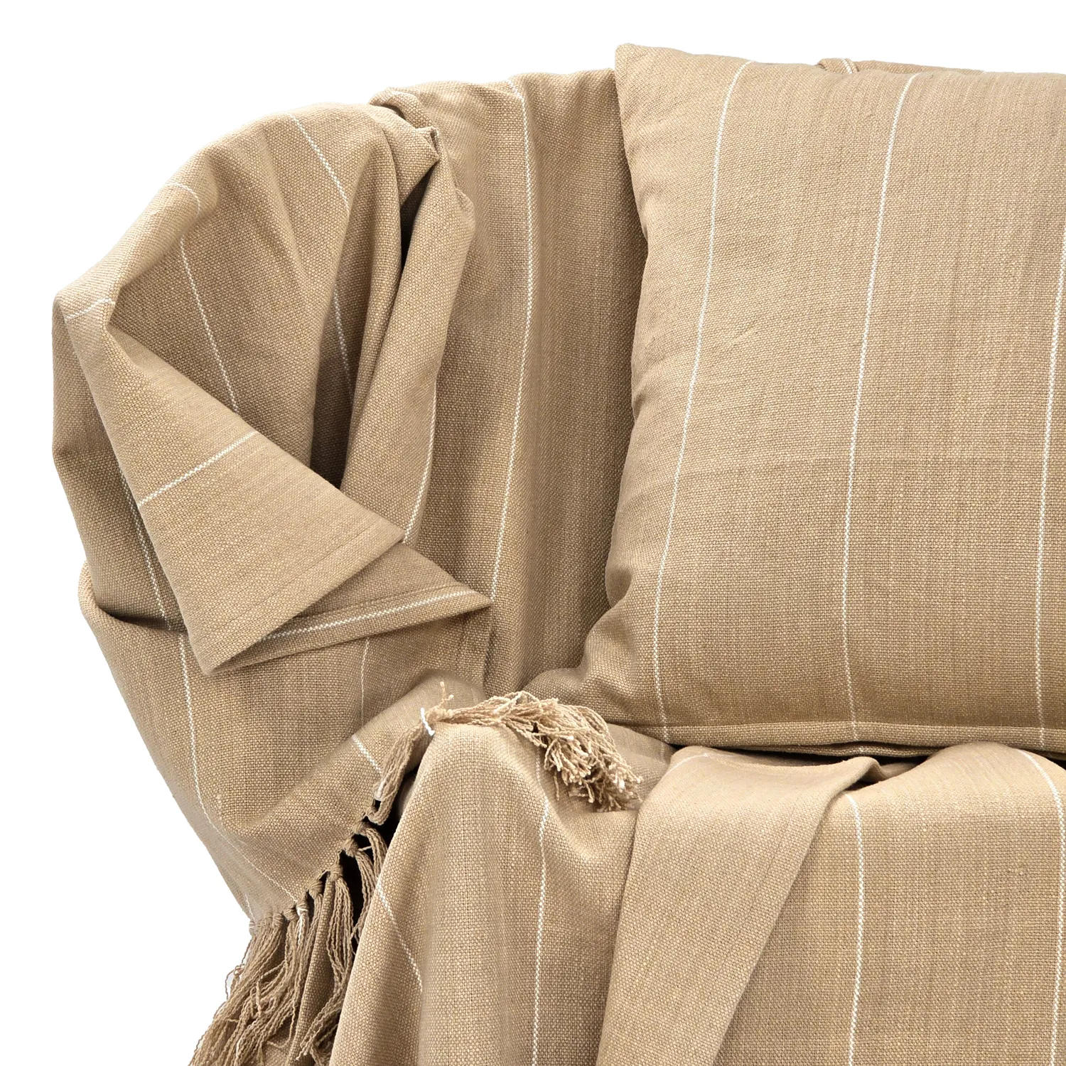 Tyynyliina - Martina Stripe (beige/valkoinen)