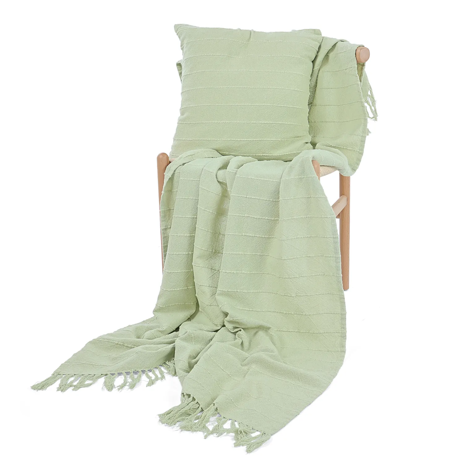 Viltit - Nalani cotton throw (vaaleanvihreä)