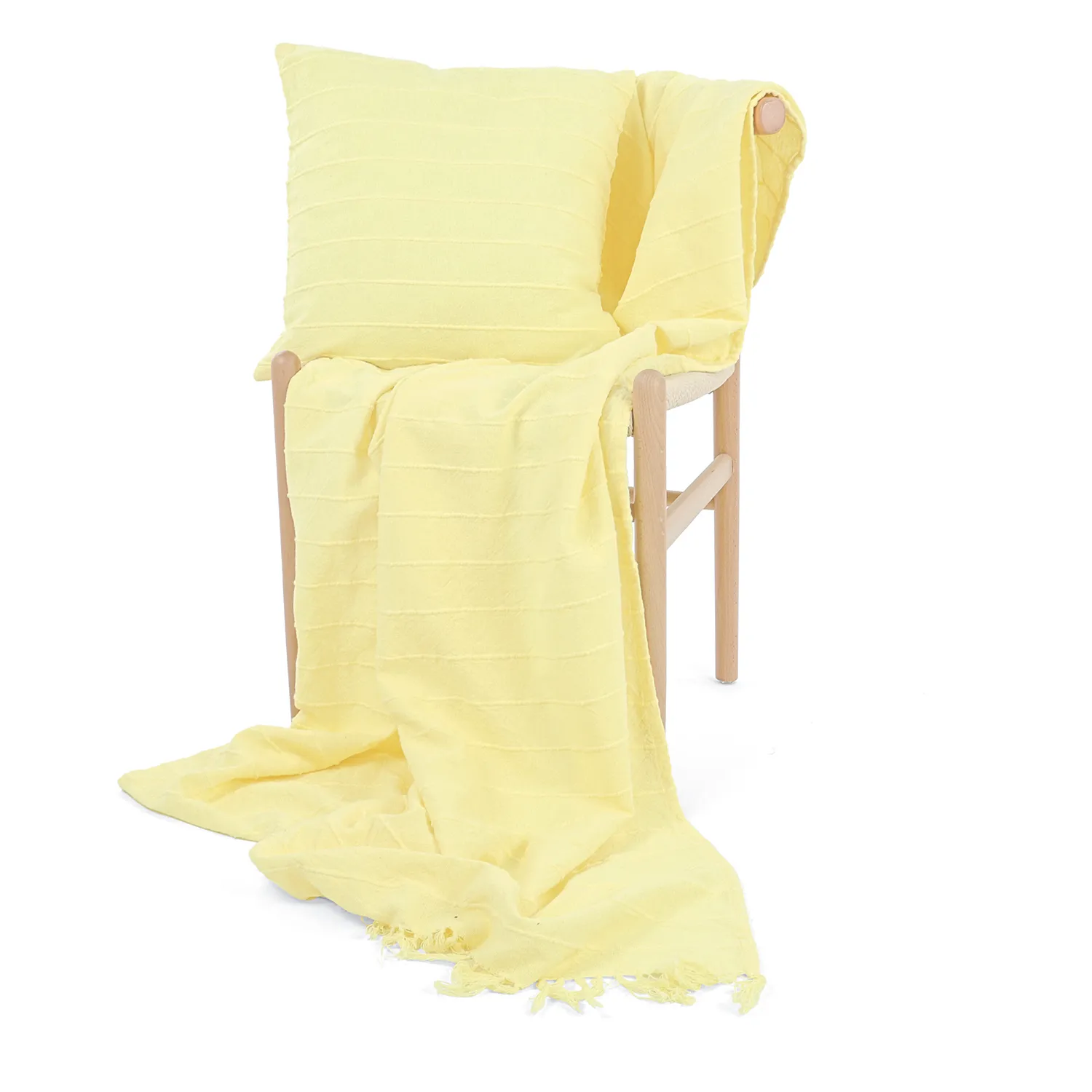 Viltit - Nalani cotton throw (vaaleankeltainen)