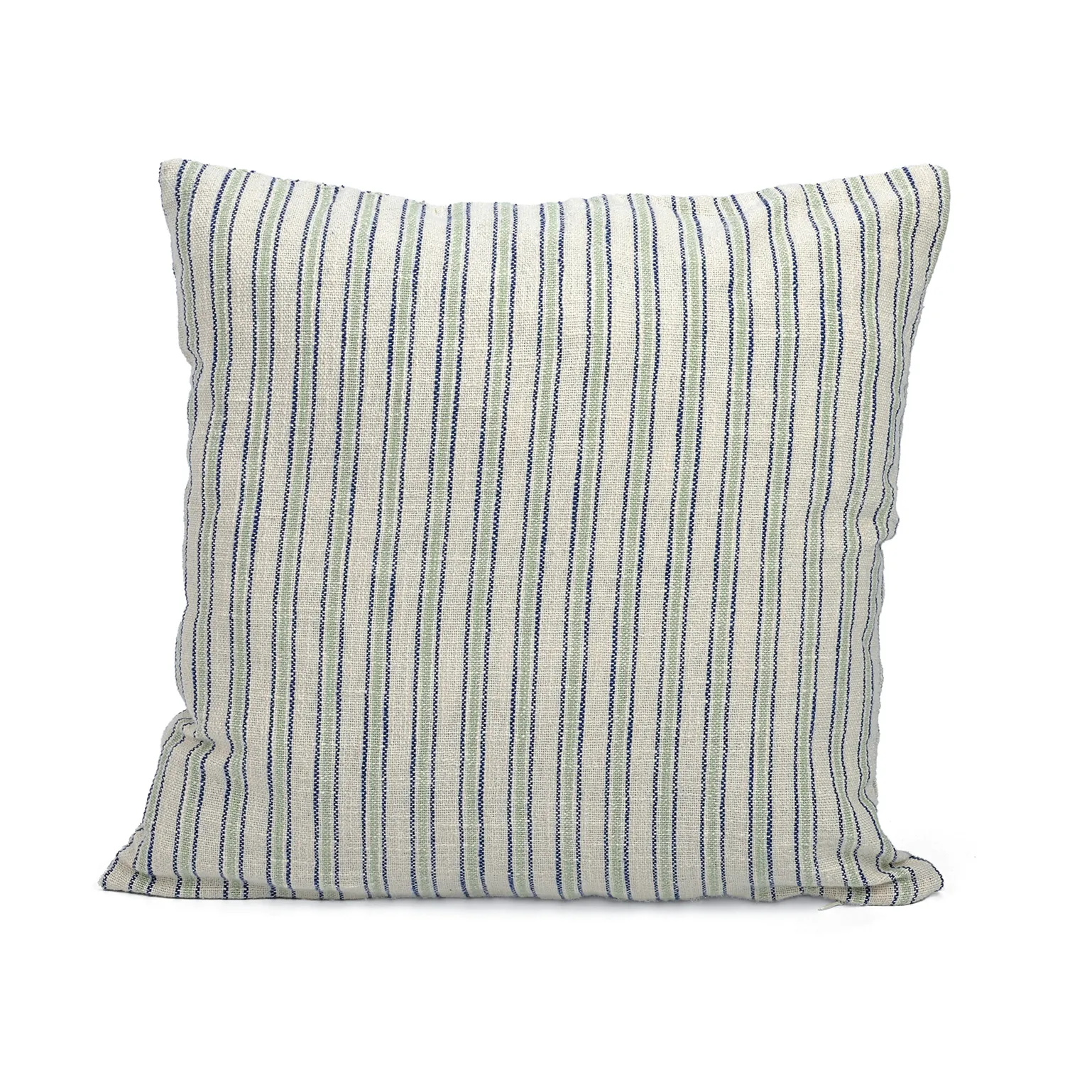 Tyynyliina - Rumi stripe cotton cushion cover (kermanvärinen/tummansininen/vaaleanvihreä)