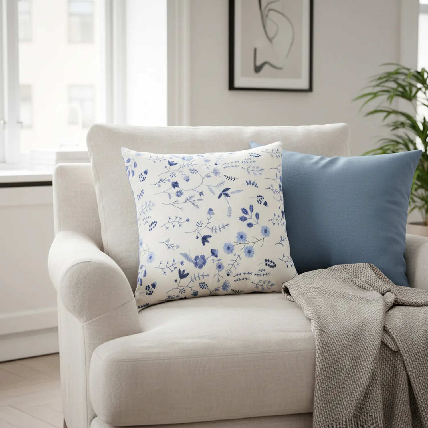 Tyynyliina - Stavanger Embroidered Cushion Cover (multi)