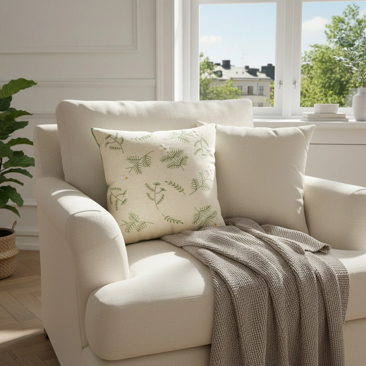 Tyynyliina - Vasa Embroidered Cushion Cover (multi)