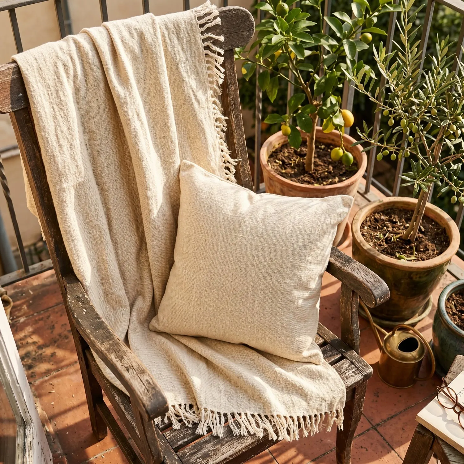 Tyynyliina - Veya cotton cushion cover (kerma)