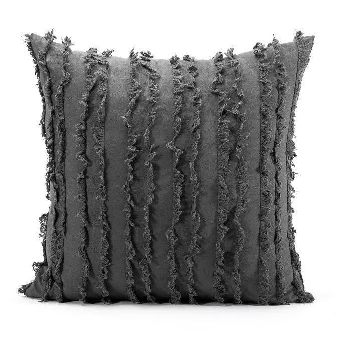 Tyynyliina - Boho Linen 45 x 45 cm (harmaa)