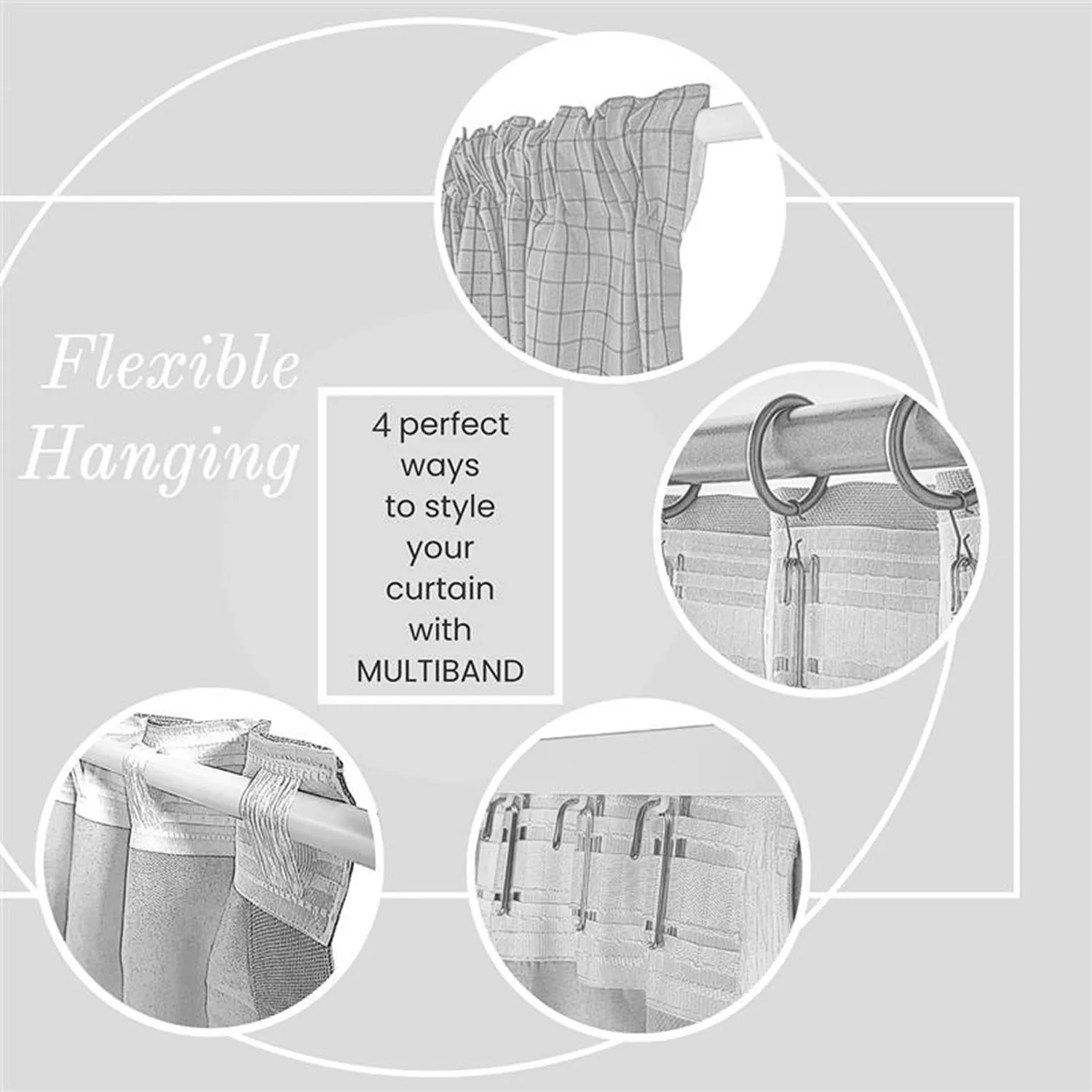 Verhot 2-pakkaus - Pellavasekoiteverho Lumira (violetti)