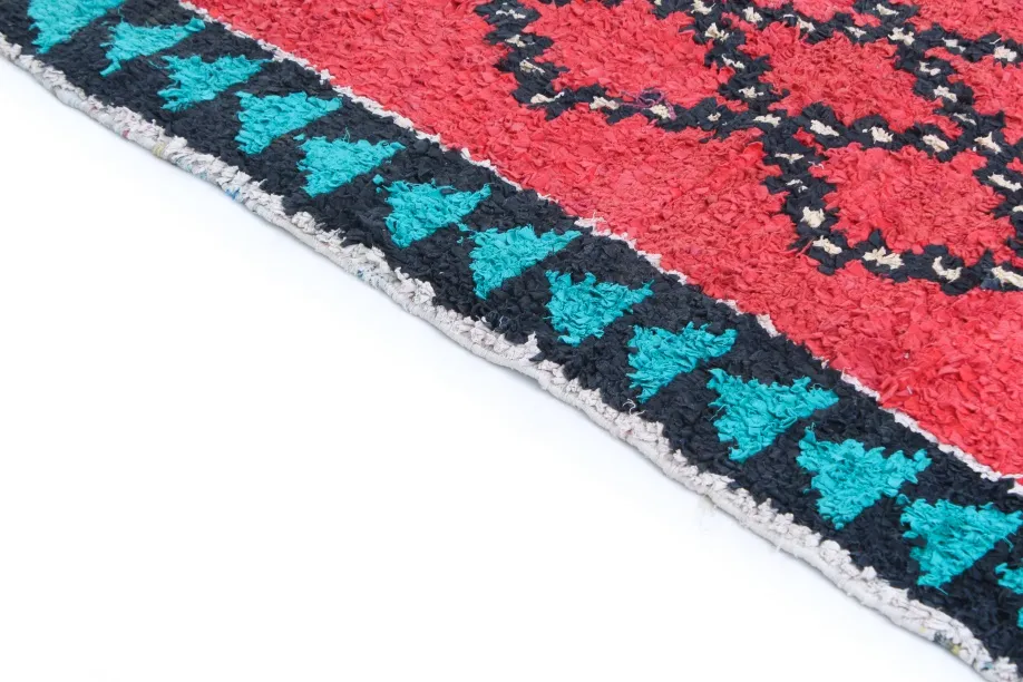 Marokkolainen Kilim matto Boucherouite 370 x 170 cm