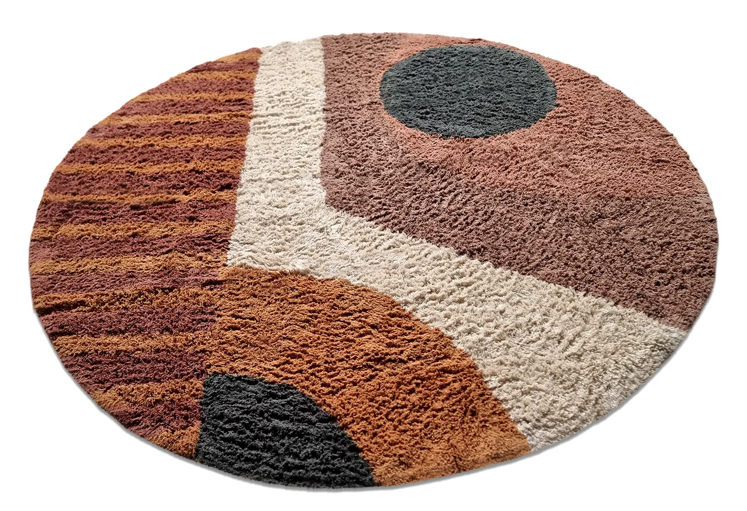 Pyöreä matot - Alpe Natural Cotton Shaggy (multi)