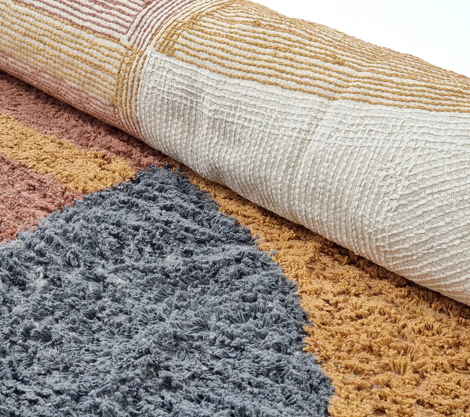 Pyöreä matot - Alpe Natural Cotton Shaggy (multi)