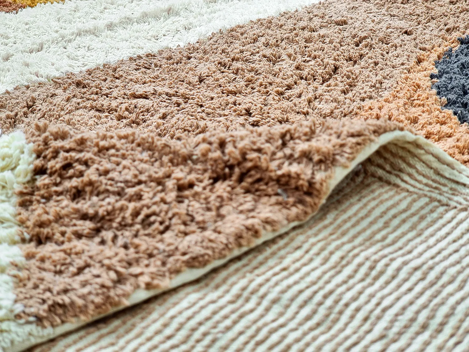 Pyöreä matot - Alpe Natural Cotton Shaggy (multi)