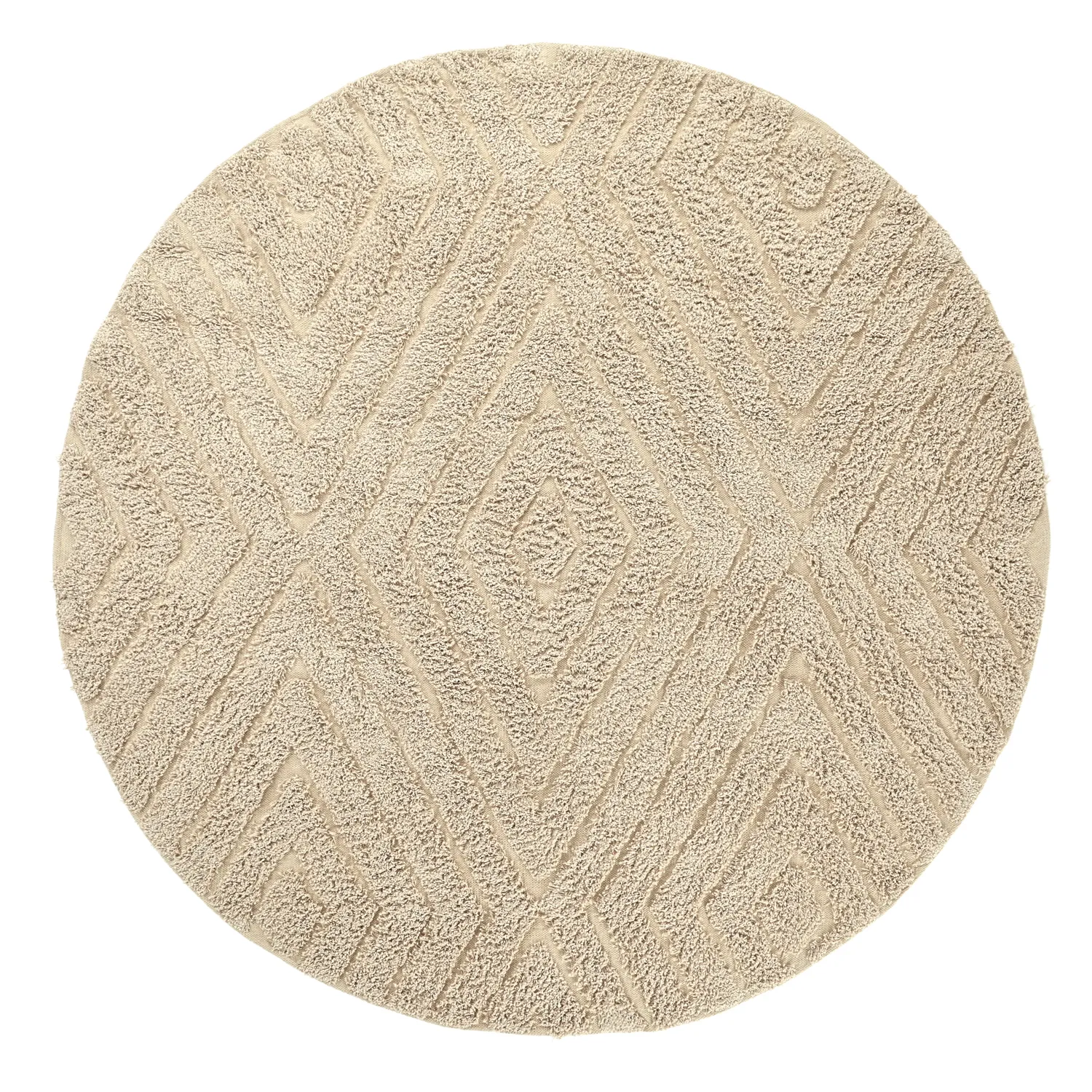 Pyöreä matot - Amberley Natural Cotton Shaggy (beige)