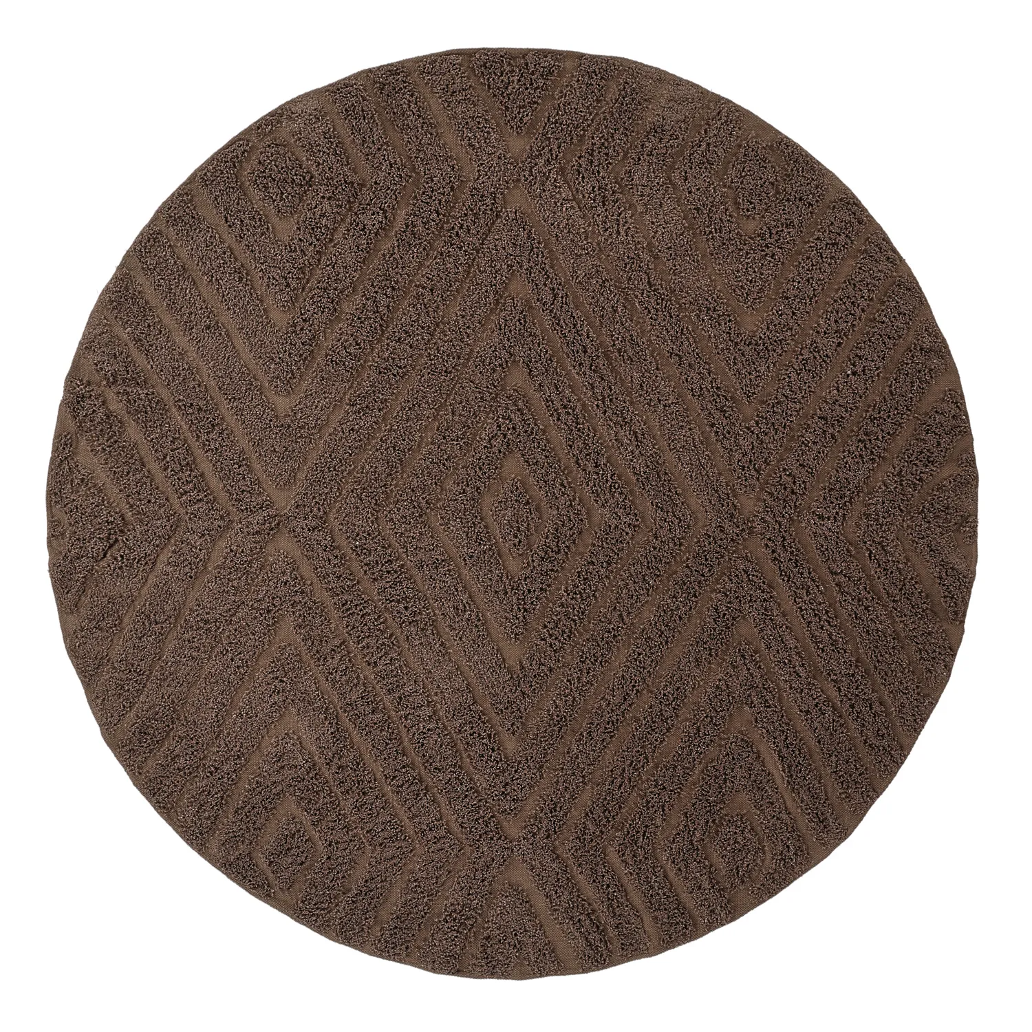 Pyöreä matot - Amberley Natural Cotton Shaggy (ruskea)