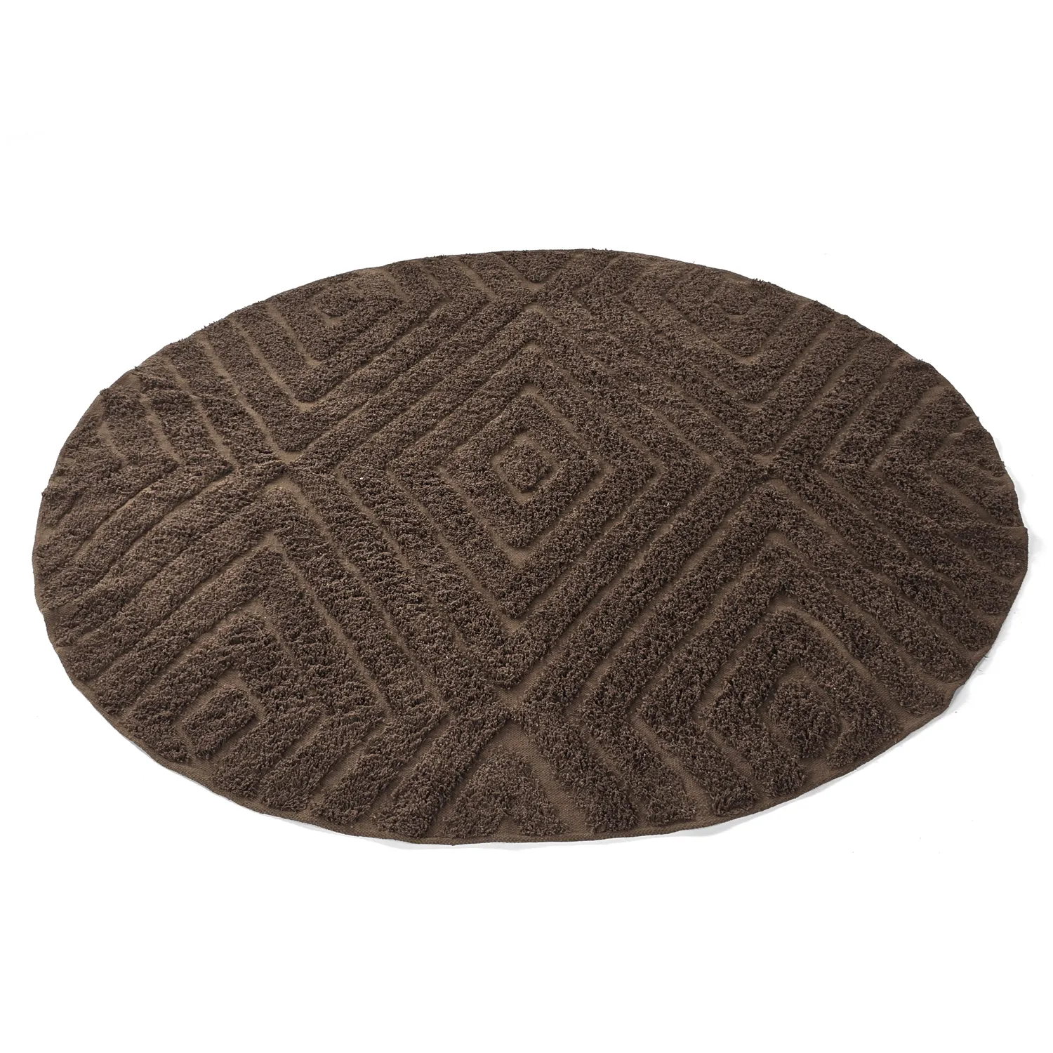 Pyöreä matot - Amberley Natural Cotton Shaggy (ruskea)
