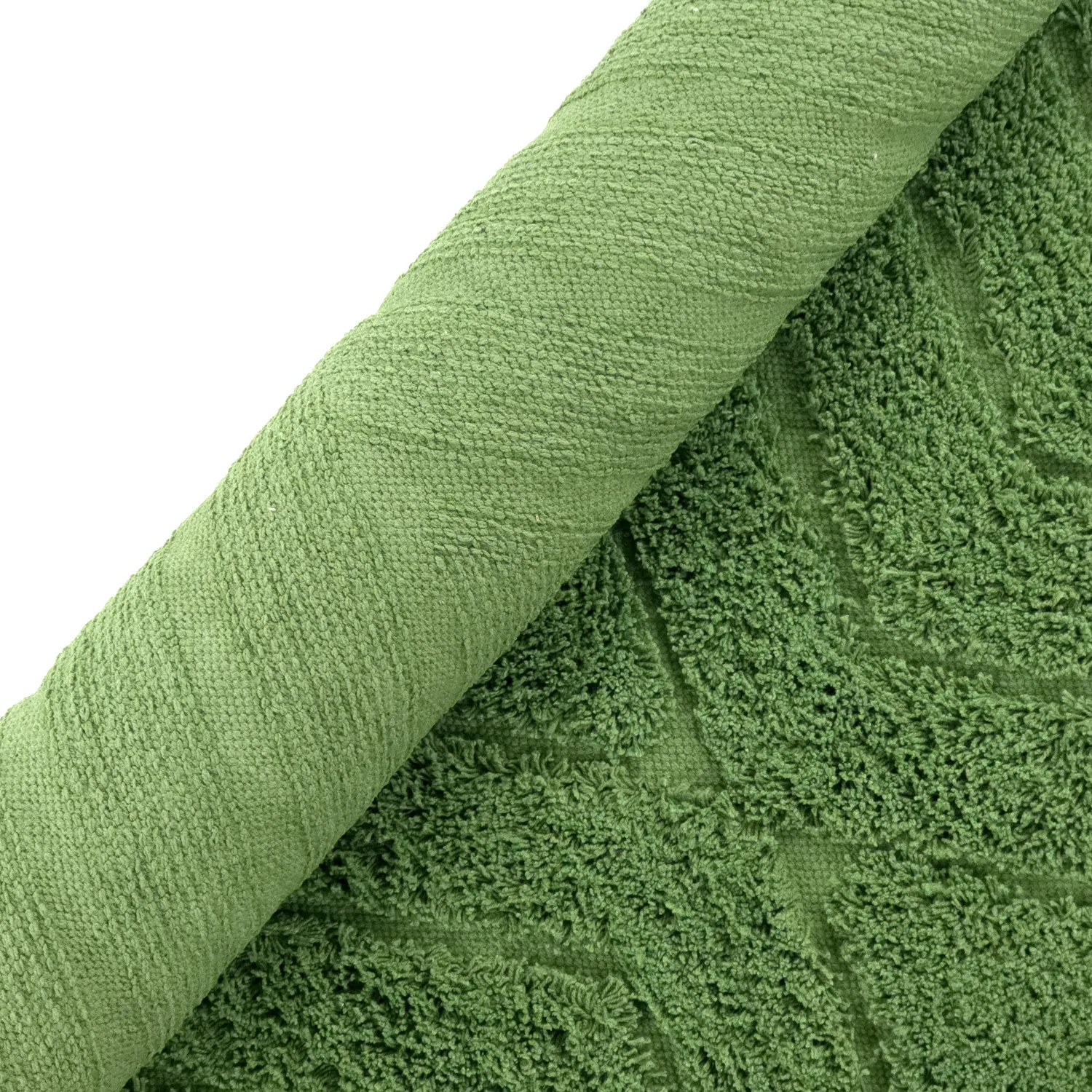 Pyöreä matot - Amberley Natural Cotton Shaggy (vihreä)