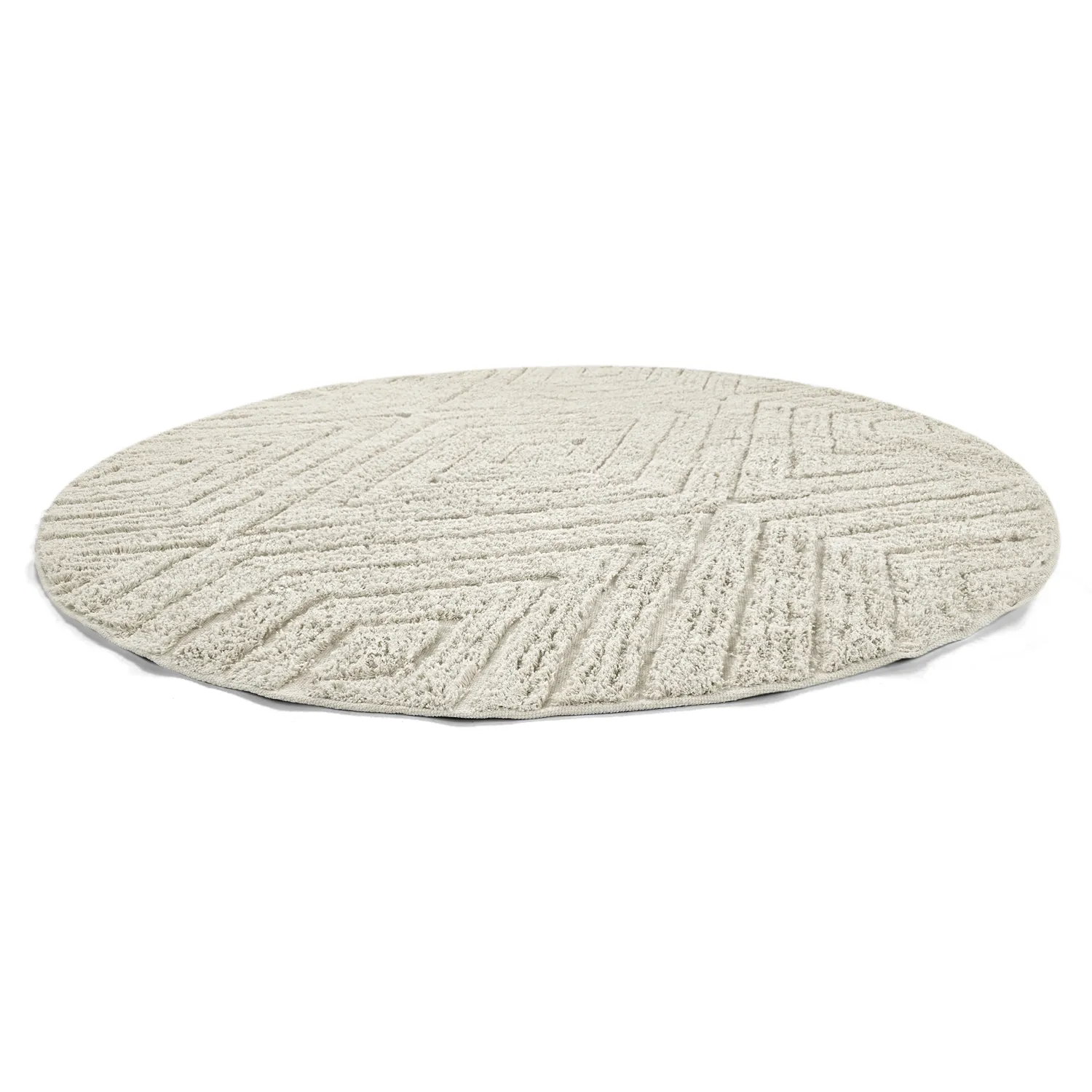 Pyöreä matot - Amberley Natural Cotton Shaggy (luonnonvalkoinen)