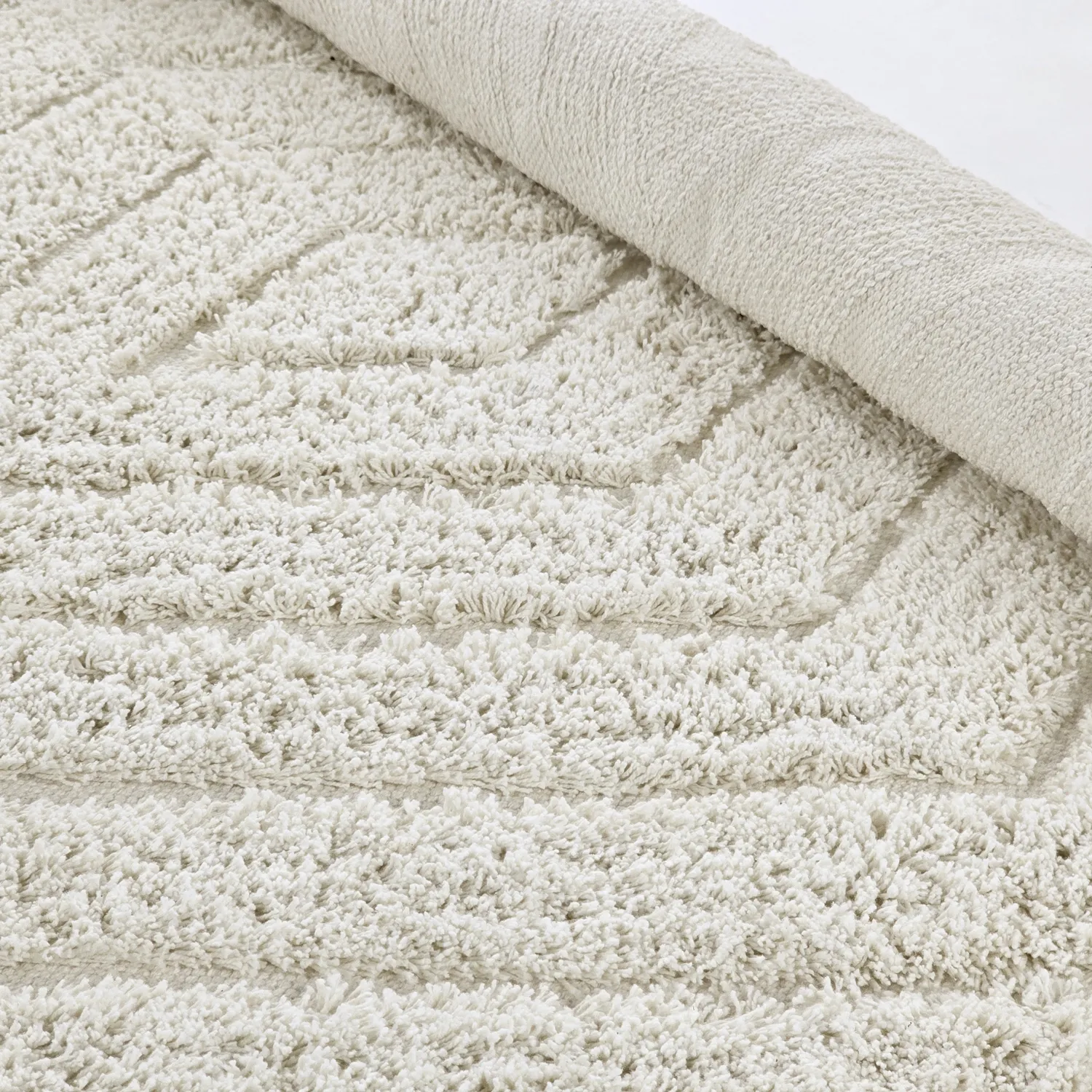 Pyöreä matot - Amberley Natural Cotton Shaggy (luonnonvalkoinen)