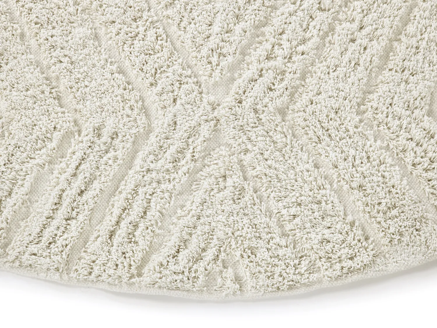 Pyöreä matot - Amberley Natural Cotton Shaggy (luonnonvalkoinen)